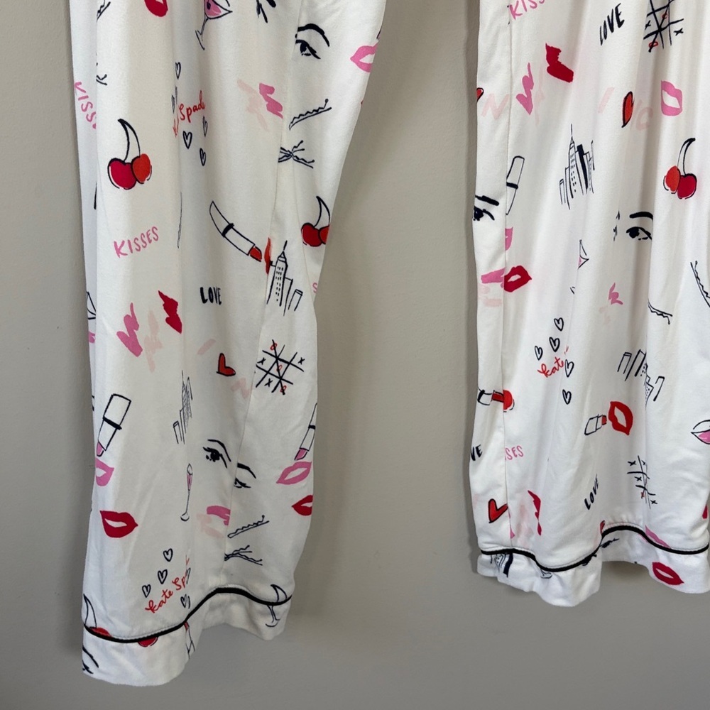 Kate Spade With Love Long PJ Set Pajamas Long Sleeve Long Pant Sz L - Picture 6 of 14